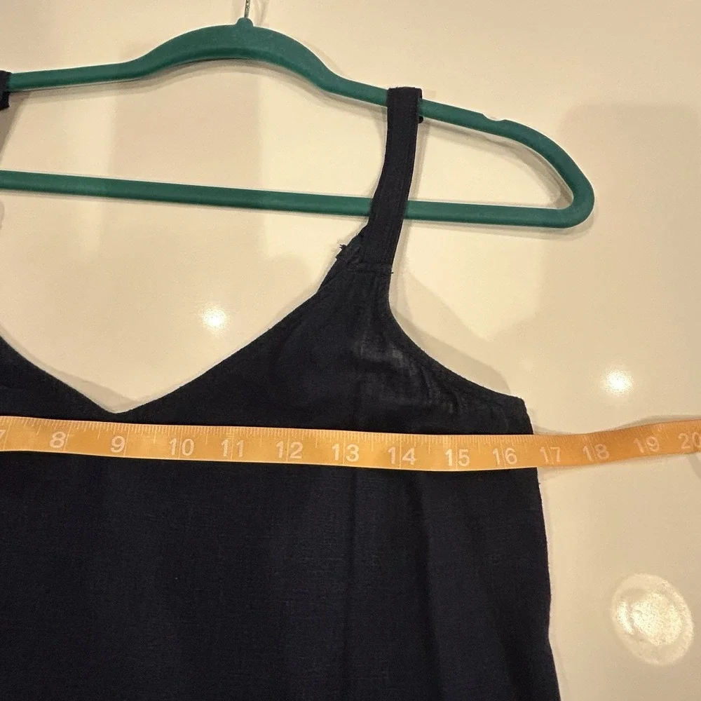 Splendid Maxi Dress Wynona Tiered V-Neck Sleeveless Navy Blue Small Coastal